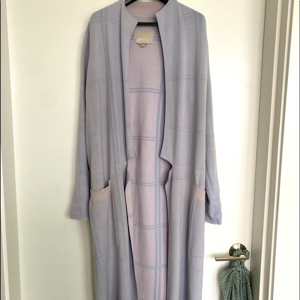 Soia & Kyo Plaid Two-Tone Duster With Pockets